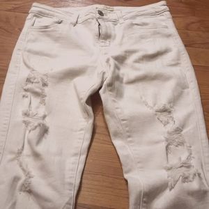 Virgo Ankle skinny white distressed jeans